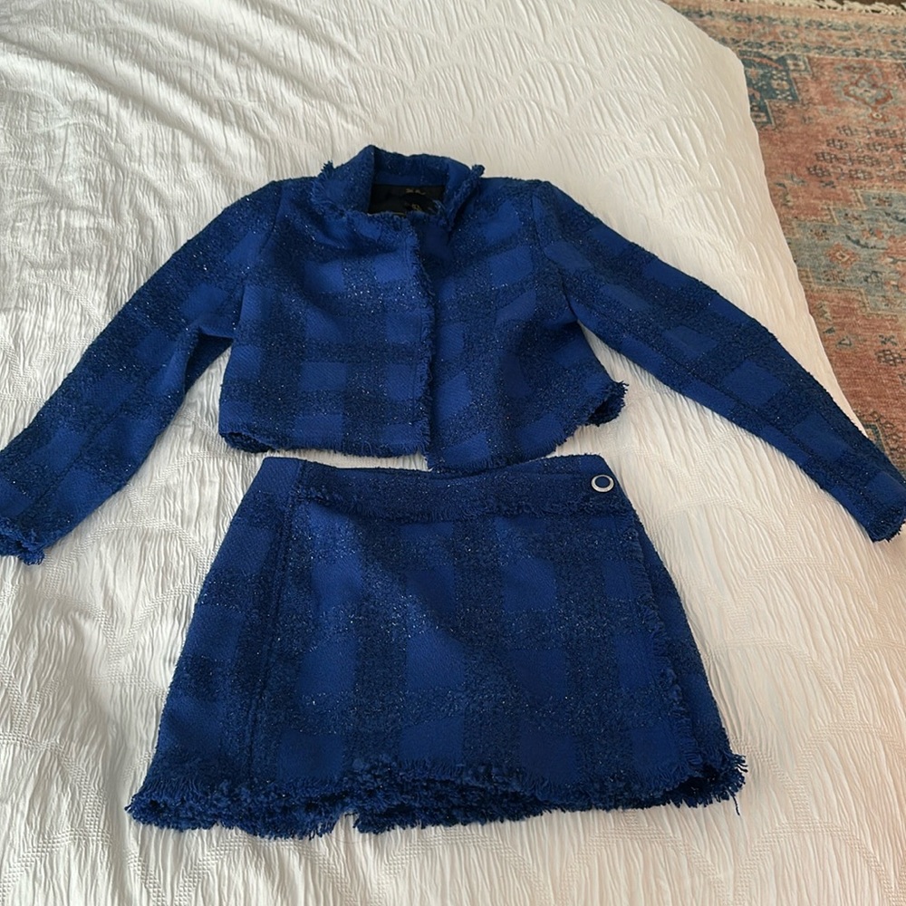 House of Harlow 1960 royal blue tweed set